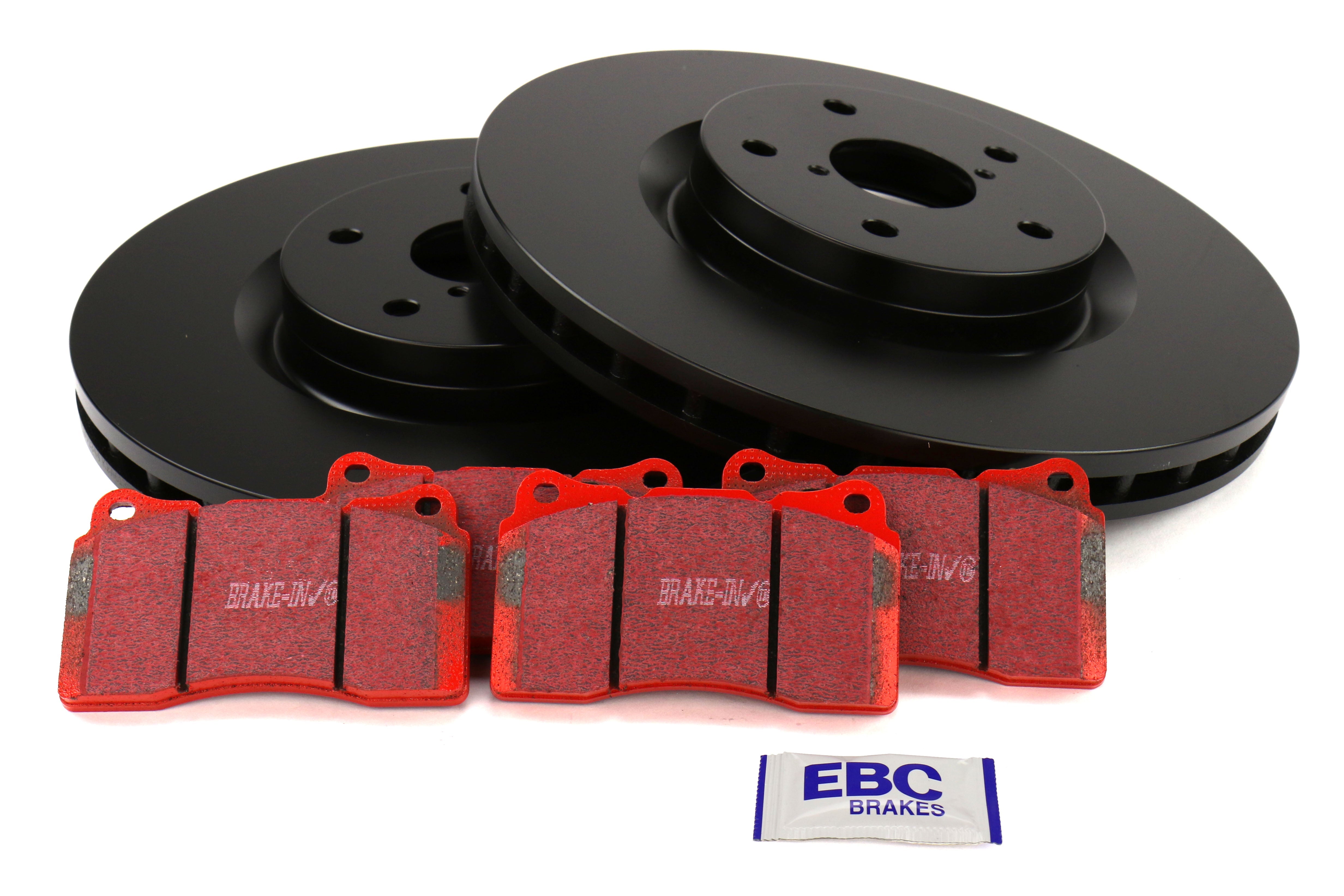 EBC Brakes S12 Front Brake Kit Redstuff Pads and RK Rotors - 2005-2017 Subaru STI